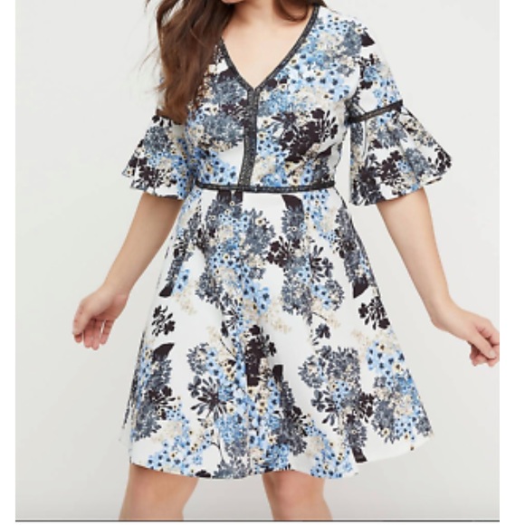 Lane Bryant Dresses & Skirts - Lane Bryant Embroidered Fit and Flare Dress